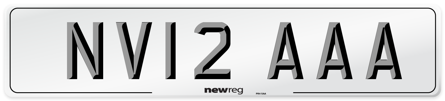 NV12 AAA Number Plate from New Reg